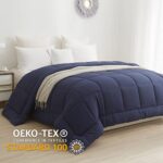 BedTreat Down Alternative Comforter with Corner Tabs – All Season Quilted Twin Size 240 GSM Blue Comforter, Machine Washable Microfiber Bedding