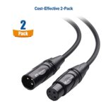 Cable Matters 2-Pack Premium XLR to XLR Cables, XLR Microphone Cable 6 Feet, Oxygen-Free Copper (OFC) XLR Male to Female Cord, Mic Cord, XLR Speaker Cables, Black