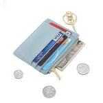 Sodsay Card Case Slim Front Pocket Wallet for Women Credit Card Holder with Keychain(Smooth Blue Classic)