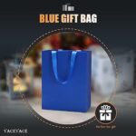 Blue Gift Bags Bulks, YACEYACE 20Pcs 8″x4.25″x10.5″ Gift Bags Medium Size Blue Paper Gift Bags with Ribbon Handles Blue Gift Bags Blue Paper Gift Bags Gift Wrap Bags for Wedding, Retail,Boutique