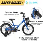 Glerc Bubble 16 Inch Kids Bike for 5 7 6 8 Years Old Little Boys & Girls Bicycles with Basket & Traning Wheels & Rear Rack & Bell for Birthday Gift, Blue
