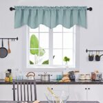 Deconovo Blue Valances for Living Room, Bathroom Valances for Small Windows, Scalloped Short Window Tiers (52×18 Inch, Sky Blue, 1 Panel)