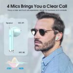 OYIB Wireless Earbuds, Bluetooth 5.3 Headphones Clear Call with ENC Mic, 25Hrs Playtime with LED Power Display Charging Case, Touch Control, IP7 Waterproof Bluetooth Earphones for Android iOS (Blue)