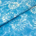 Singer Fabrics-100% Cotton, Batik Collection, Light Sky Blue Sunflower, Cut by The Yard, 42 Inches