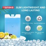 TOPOKO Ice Packs for Lunch Bags, Cooler, Freezer Packs for Lunch Box, Cooler Bag, Slim Reusable & Long-Lasting, BPA-Free, Quick Freeze, Perfect for Picnic, Camping, Beach, Outdoor Sports