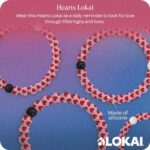 Lokai Silicone Beaded Bracelet for Women & Men, Hearts – Extra Large, 7.5 Inch Circumference, Silicone Jewelry Fashion Bracelet Slides-On for Comfortable Fit – Stretch Bead Flexible Bracelet