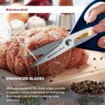 KitchenAid All Purpose Stainless Steel Kitchen Shears with Protective Sheath for Everyday Use, Comfort Grip Handle, Dishwasher Safe, 8.72 Inch, Ink Blue