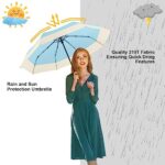 LEAGERA Compact Small Travel Umbrella – Arc 46 Inch, Automatic Umbrella Folding Beautiful Umbrella, Portable & Lightweight Umbrella’s for Rain&Sun, Perfect Women Themed Gifts Umbrella, Light Blue