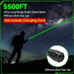 Green Laser Pointer High Power Flashlight: Rechargeable Strong Green Laser Lights with Star Cap, Long Range Powerful Lazer Dot Beams Pointers for Outdoor Camping-Not Include Charging Cord