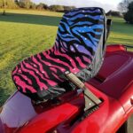 Tomeusey Red Blue Zebra Lawn Mower Seat Cover Craftsman Lawn Mower Seat Waterproof Heavy Duty Tractors Seat Decor Accessories