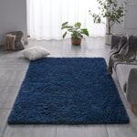 TABAYON Shag Area Rug, 4’x6′ Navy Blue Indoor Ultra Soft Plush Rugs for Living Room, Non-Skid Modern Nursery Faux Fur Rugs for Home Decor