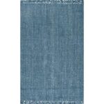 nuLOOM Daniela Farmhouse Chunky Jute Area Rug, 3×5, Blue