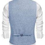 COOFANDY Men’s Casual Business Vests Lightweight Waistcoat Slim Fit Suit Vest Sky Blue Medium