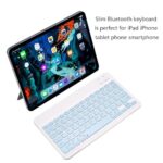 Ultra-Slim Bluetooth Keyboard Portable Mini Wireless Keyboard Rechargeable for Apple iPad iPhone Samsung Tablet Phone Smartphone iOS Android Windows (10 inch Blue)