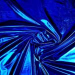 Hologram Metallic Foil Stretch Fabric Width 58 Inches(Royal Blue 1yard)