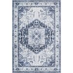 xilixili 5×7 Area Rugs-Stain Resistant Washable Rugs for Living Room,Bedroom,Non Slip Backing Area Rug, Vintage Home Decor Rug (Navy Blue,5’x7′)