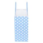 Dsquare 12ct Food Safe Premium Paper & Ink, Polka Dots Color Kraft Bag with Handle 10 x 8 in – Party Favor Gift Bags with Handle, Color Goody Bag, Environmentally Safe (Medium, Light Blue)