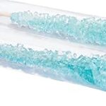 Candy Envy – Light Blue Rock Candy Sugar Sticks – Cotton Candy Flavored – 12 Indiv. Wrapped