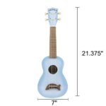 Kala Light Blue Burst Dolphin Makala Soprano Ukulele – MK-SD/LBLBURST Bundle with a Tuner and Lumintrail Polishing Cloth