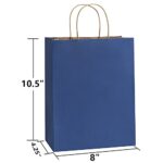 BagDream 50Pcs Gift Bags 8×4.25×10.5 Paper Gift Bags with Handles Bulk, Paper Bags, Shopping Bags, Kraft Bags, Retail Bags, Party Bags Navy Blue