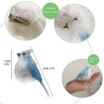 LWINGFLYER 6pcs Realistic Blue Jay Bird Ornaments Artificial Feathered Birds for Wreaths Decoration Craft Christmas Tree Decor (Clip on)