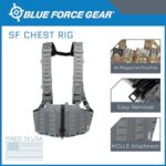 Blue Force Gear Ten-Speed M4 Chest Rig – Wolf Gray – MOLLE Vest, Chest Pack, Military-Grade Chest Bag- Four 2 x 6 inches Elastic Mag Pouches