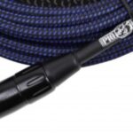 Pig Hog PHM20BBL Black/Blue Woven High Performance XLR Microphone Cable, 20 Feet