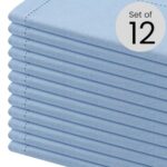 Comfy-co Set of 12 Hemstitch Cloth Napkins 100% Cotton 18×18 inches – Soft Durable Washable – Ideal for Events Wedding Christmas Easter – Perfect Everyday Use Table Dinner Napkins Light Blue