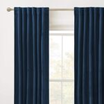 RYB HOME Blue Velvet Curtains 84 inches- Blackout Curtains for Living Room, Thermal Insulated Noise Reducing Panels Soft Luxury Window Decor for Kids Bedroom, Navy Blue, W52 x L84 inches, 2 Panels