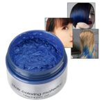 Hair Color Wax Blue,Temporary Modeling Fashion Colorful DIY Hair Color Wax Mud,Instant Matte Hairstyle Hair Color Pomade Dye Cream for Men Women Kids Party Cosplay (Blue)