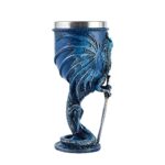 Ottalent Blue Dragon Goblet Stainless Steel Dungeons and Dragons Gift Chalice Wine Goblet 7 oz. (Blue Sword Dragon)