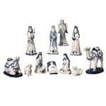 Kurt S. Adler Kurt Adler 1.97 6.7-Inch Porcelain Delft Blue 11-Piece Nativity Set