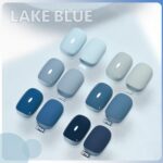 GAOY Blue Navy Gel Nail Polish Set, 6 Colors Nude Gray Baby Blue Soak Off Gel Polish Kit for Salon and Nail Art DIY at Home
