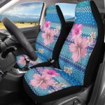 FOR U DESIGNS Fashion Car Seat Covers Hibiscus Floral Pattern Bucket Seat Covers Anti-Slip Universal Auto Interior Accessories Zebra Leopard Print Front Seat Protector,Set of 2