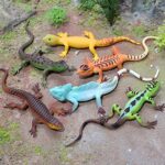 SCAHOW 6PCS Fake Lizard Toys Realistic Rubber Reptile Animal Figures Plastic Wilde Life Creatures Lizard Figurines for Kids, Halloween Party Favor Prank Props Scary Toy