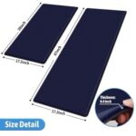 StepLively Kitchen Mat, 2 PCS Kitchen Rugs, Cushioned Kitchen Mats for Floor, Anti-Fatigue Mat, Kitchen Rug Set, Non-Skid Standing Mat for Kitchen, Office, Sink, 17.3″×30″+17.3″×47″, Blue