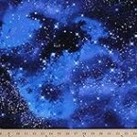 Blue Space Cotton Fabric by The Yard for Sewing Quilting Upholstery DIY Décor