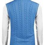 COOFANDY Men’s V Neck Sweater Vest JK Uniform Pullover Sweater Sleeveless School Business Vest Blue