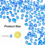 QEQEKAKA® Sea Glass Stones for Crafts About 1LB (405g/14.28oz) Blue Glass Pebbles Gemstones Bulk for Beaching Wedding DIY Decoration Aquarium Turtle Tank Vase Filler (Lake Blue)