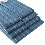 Microfiber Dish Towels – Soft, Super Absorbent and Lint Free Kitchen Towels – 8 Pack (Lattice Designed Blue Colors) – 26 x 18 Inch