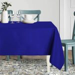 sancua Rectangle Tablecloth – 60 x 84 Inch – Stain and Wrinkle Resistant Washable Polyester Table Cloth, Decorative Fabric Table Cover for Dining Table, Buffet Parties and Camping, Blue