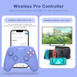 PXN 9607X Wireless Switch Controller for Switch/Switch Lite/OLED, Support PC, iOS(16 Version Only), Switch Pro Controller with Turbo, Wake-up, NFC, Motion, Vibration – Blue