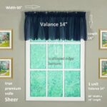 Today’s Curtain Emelia Original Voile Valance 14″, Navy, 60″ W x 14″ L