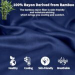 Homiest 100% Viscose Derived from Bamboo Fabric by The Yard, 98 Inch Wide Navy Blue Fabric Soft & Cooling Cloth Fabric, Silky Lining Fabric for Wedding Dress, Clothing Making, DIY Crafts (1 Yard)