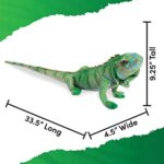 Real Planet 33.5″ Iguana Stuffed Animal – Blue Iguana Realistic Lizard Toy for Boys, Over 2 Feet Wild Animals Plush Super Soft Plushies Gift (Blue Iguana, 33.5″)