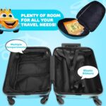 emissary Blue Hardshell Cartoon Suitcase with Wheels for Boys, Carry-on Luggage with 360-degree Silent Spinner Wheels, Toddler Rolling Suitcase for Travel