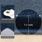 Zedrew Navy Blue Area Rugs Fluffy Rug for Bedroom Living Room, 4×6 Feet Indoor Shaggy Carpets, Plush Soft Rug for Kids Room, Furry Rug for Girls Boys Playroom Nursery Room Home Decor