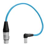KONDOR Blue XLR Cable for Set and Studio Audio Recording and Playback (17″ Inch, Mini XLR to XLR (Right Angle), Blue)