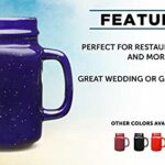 DISCOUNT PROMOS 10 Savannah Speckle Ceramic Mason Jars Set, 16 oz.- Stoneware, C-handle, Durable – Cobalt Blue