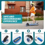 CALCHELE 3 wheel scooter for kids ages 8-12, Foldable kids scooter, 4 Adjustable Levels Blue